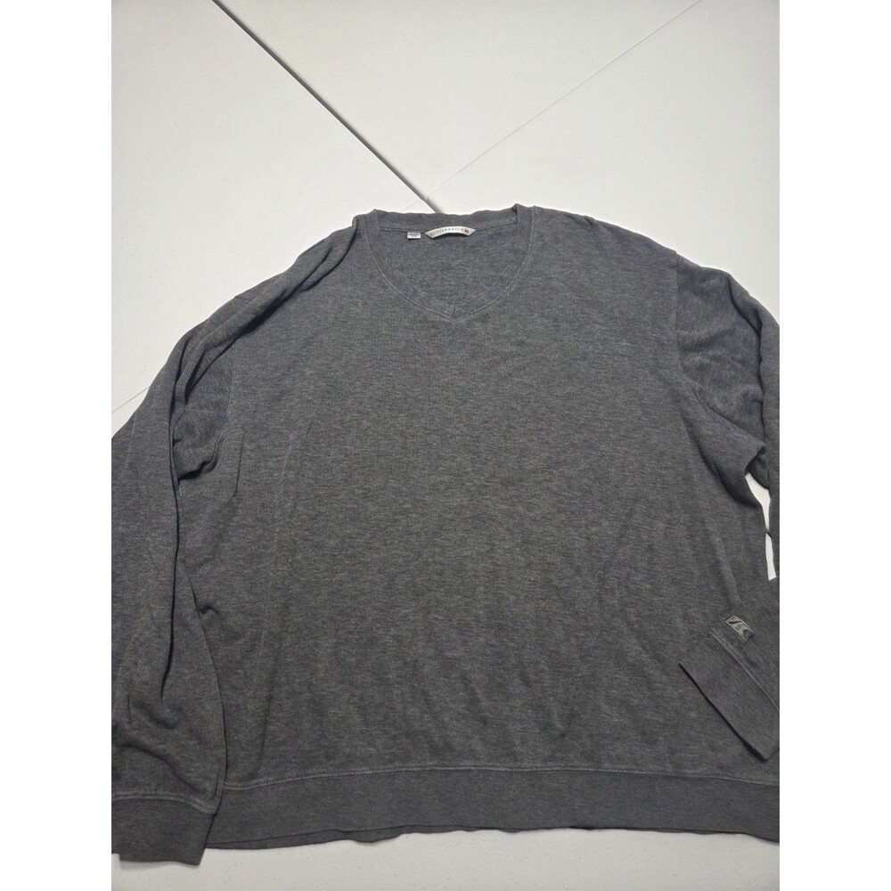 Cutter & Buck Sweater Mens XXL Charcoal Grey Heather V-Neck Fine Knit Pullover